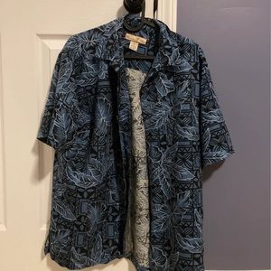Paradise Blue Silk Hawaiian Shirt